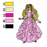 Barbie in Sweet Dress Embroidery Design